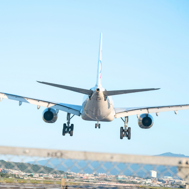 an image of an aeroplane landing