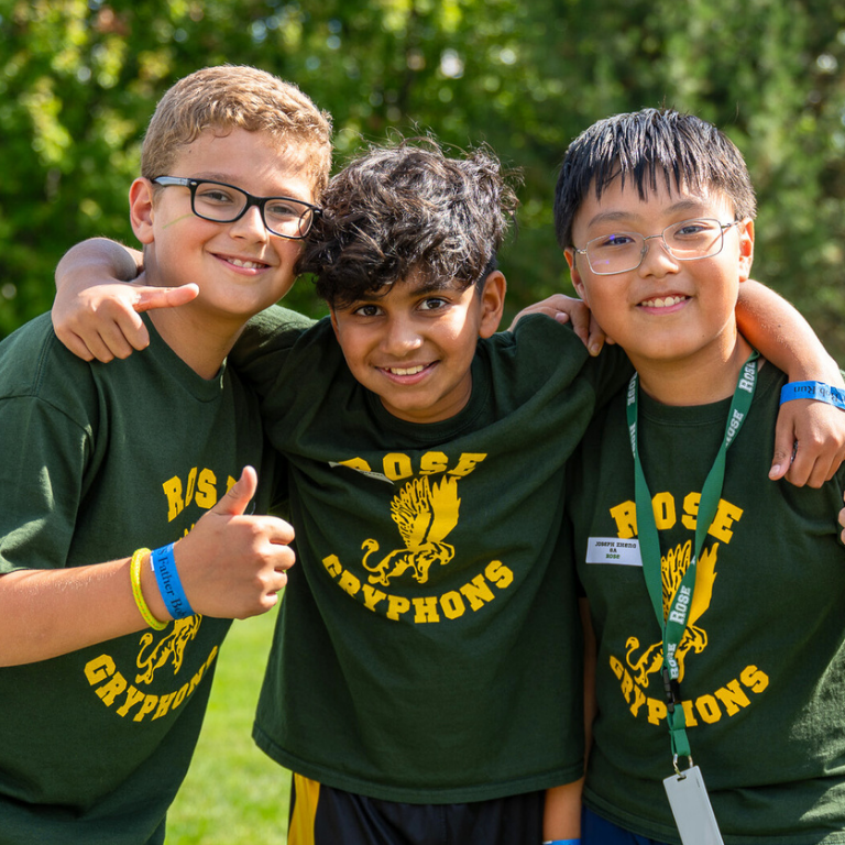 a group of students posing in a play field